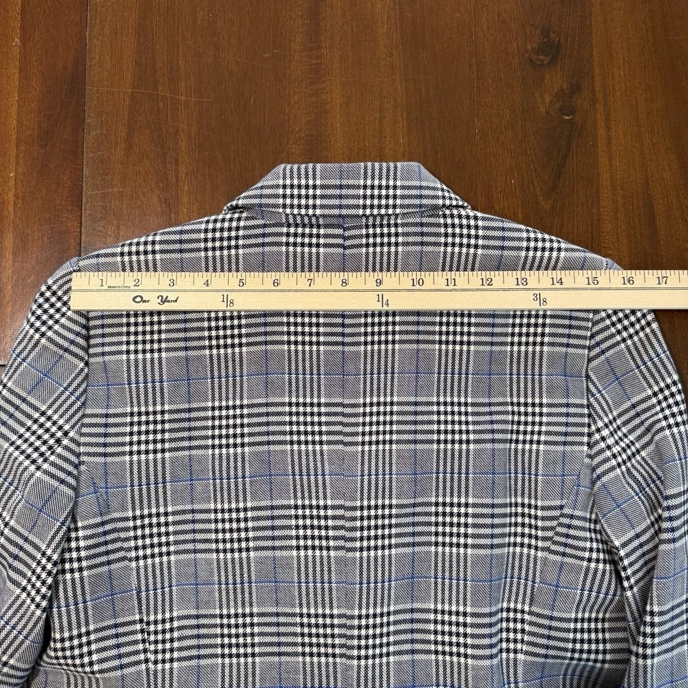 Talbots Womens Glen Plaid Blazer Size 6 Gray Double Breasted Old Money Preppy - Picture 8 of 12